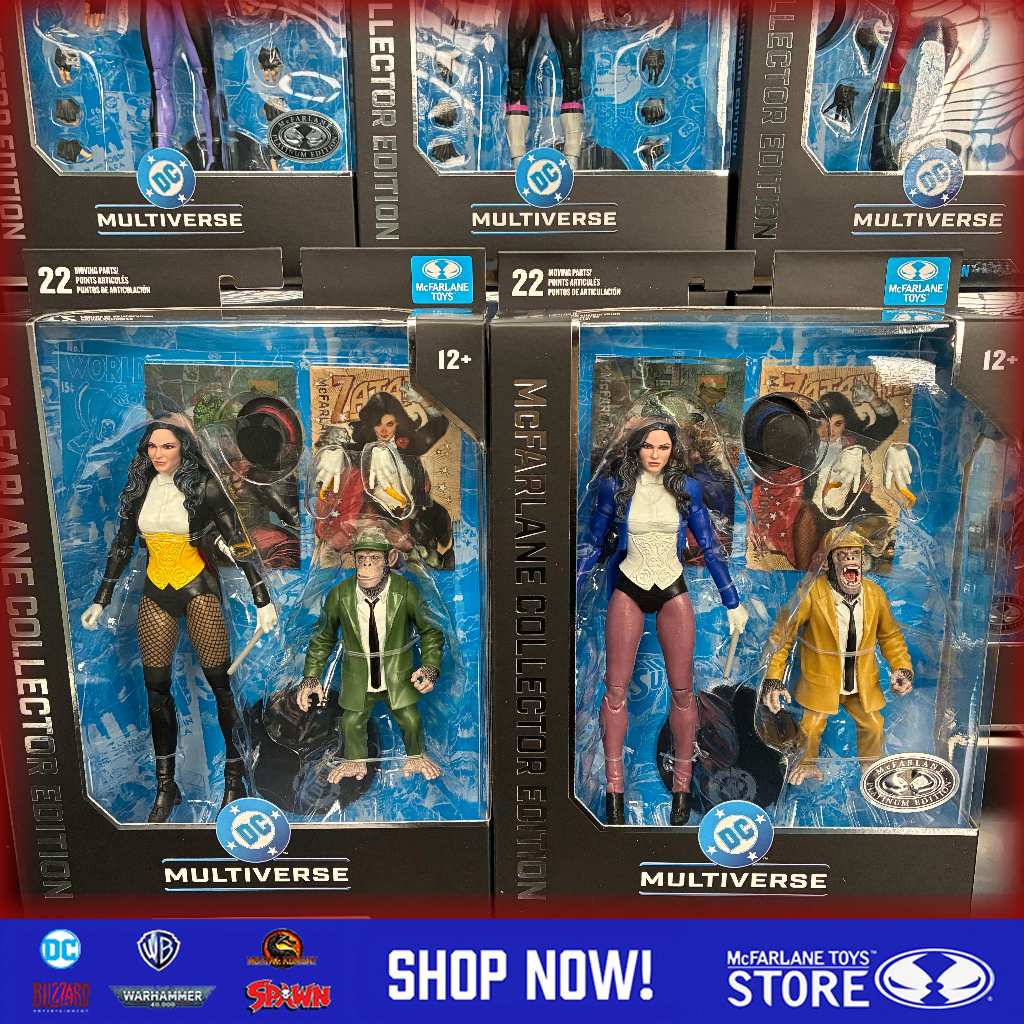 In StockMcFarlane Toys Collector Edition Zatanna & Detective Chimp 7 นิ้ว Action Figure 2-Pack