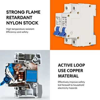 PowMr 10A -63A AC และ DC Circuit Breaker Miniature Safety Breaker สําหรับพลังงานแสงอาทิตย์สวิทช์ 1POLE Din Rail โลหะ Groove Flame-Retardant วัสดุ