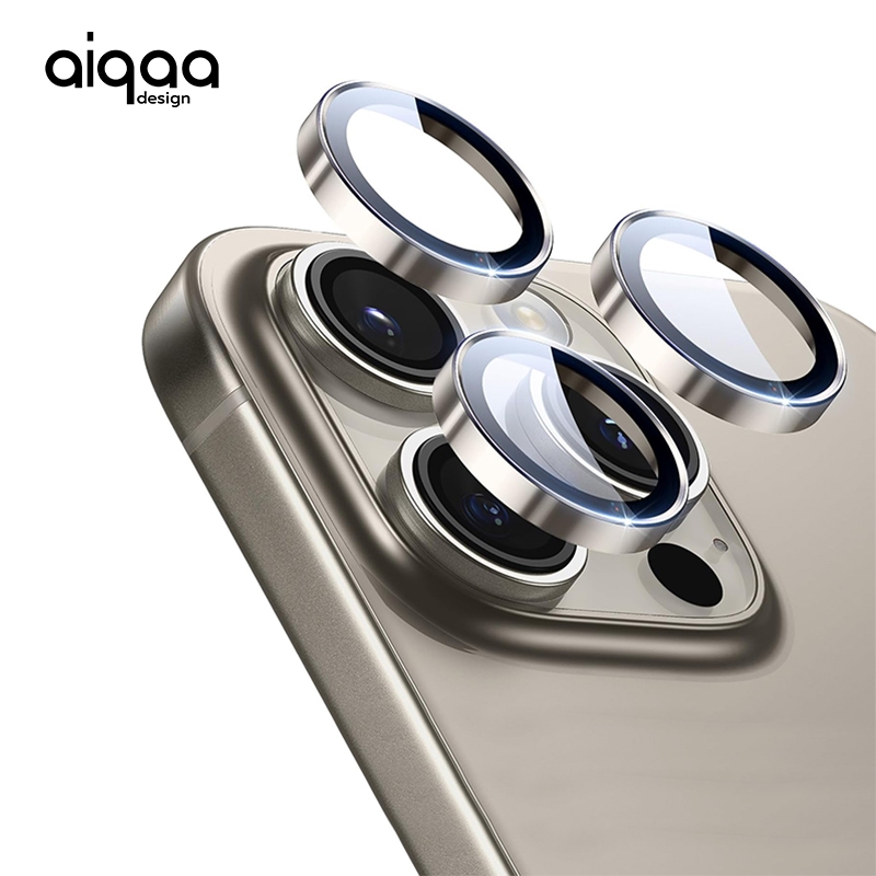 Aiqaa ฟิล์มกันรอยเลนส์กล้องสําหรับ iPhone 17,16, 16e,15, 14 plus,13, 12, 11 Pro Max, การป้องกันเลนส์อิสระ HD ที่เพียงพอเป็นพิเศษ, กระจกนิรภัยและอลูมิเนียมอัลลอยด์