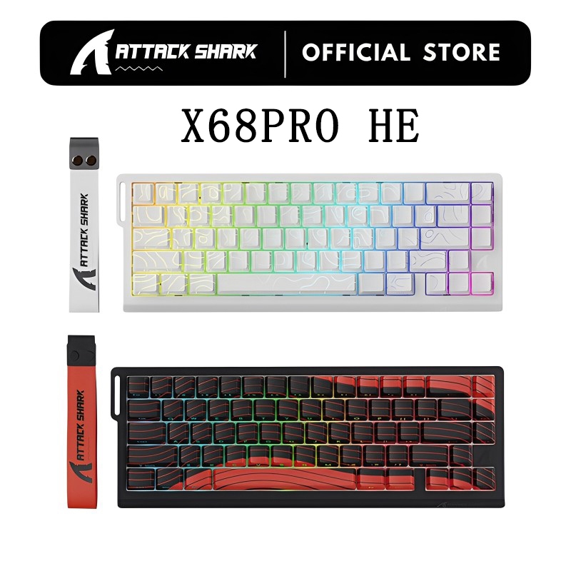 ATTACK SHARK X68 PRO HE Wireless Rapid Trigger Gaming Keyboard with Adjustable Actuation 8K Polling 