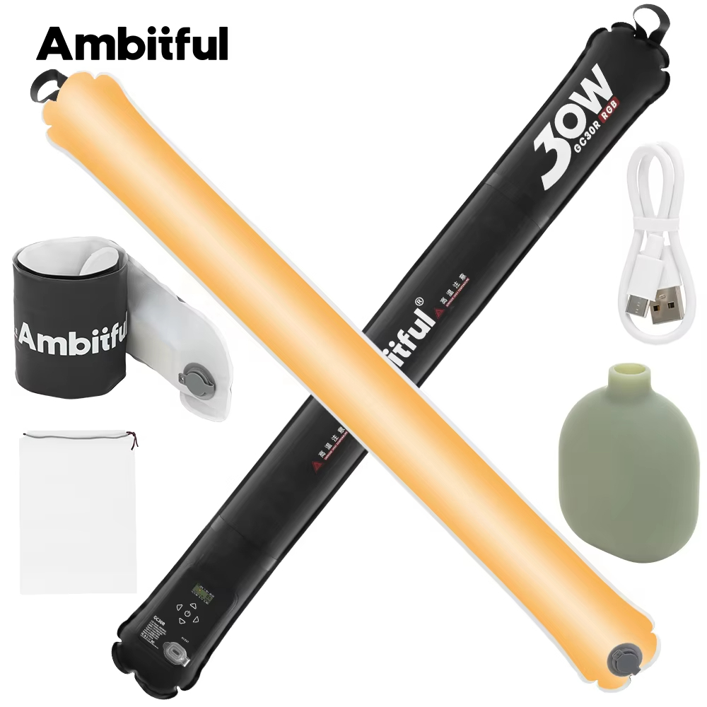 Amytful GC30R 30W RGB การถ่ายภาพแสง Air Light 2000K-10000K แบบพกพา LED ยืดหยุ่น Inflatable Light
