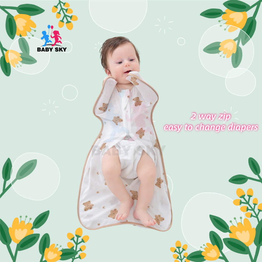 ผ้าห่อตัวเด็กซิปผ้าฝ้ายมาเลเซียสต็อก selimut bayi ผ้าห่อตัวเด็กแขนการ์ตูนเด็กซิปห่อตัวเด็กผ้าห่มถุงนอนเด็ก bedung เด็ก saiz bessar bedung ซิป kain - รูปที่ 3