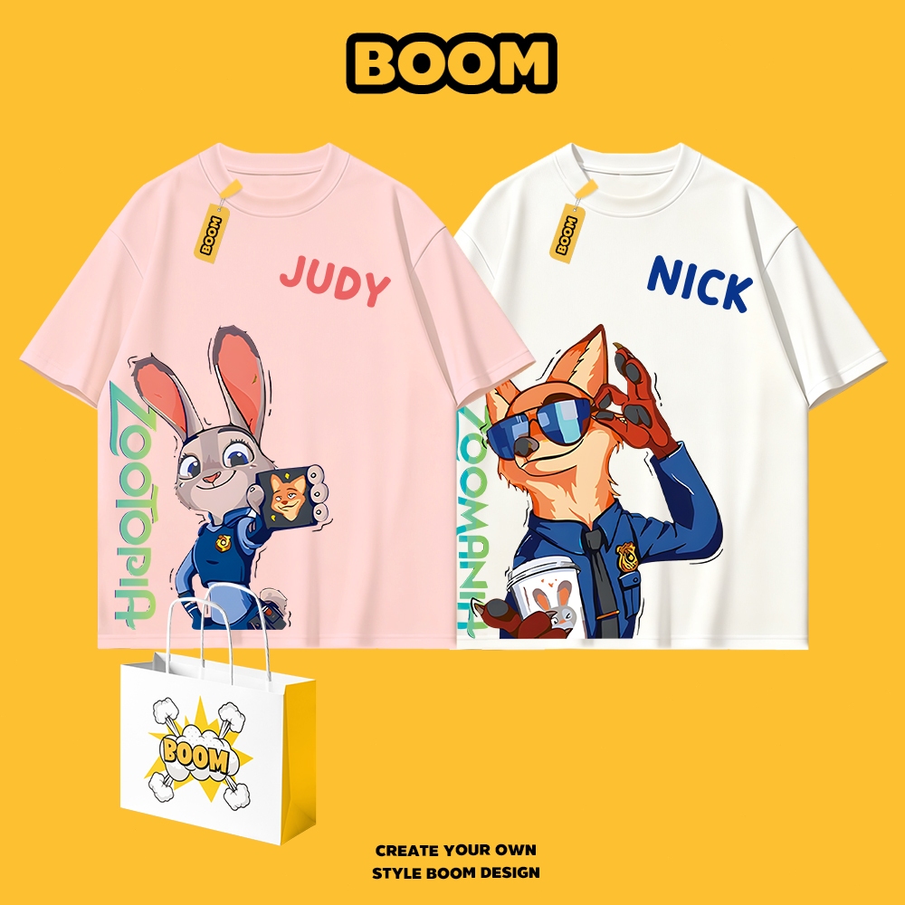 BOOM เสื้อยืดคอกลม ใส่ได้ทั้งชายและหญิง ผลิตจากผ้าคอตตอน 100% Oversize ระบายอากาศดี เหมาะสำหรับเยาวชน