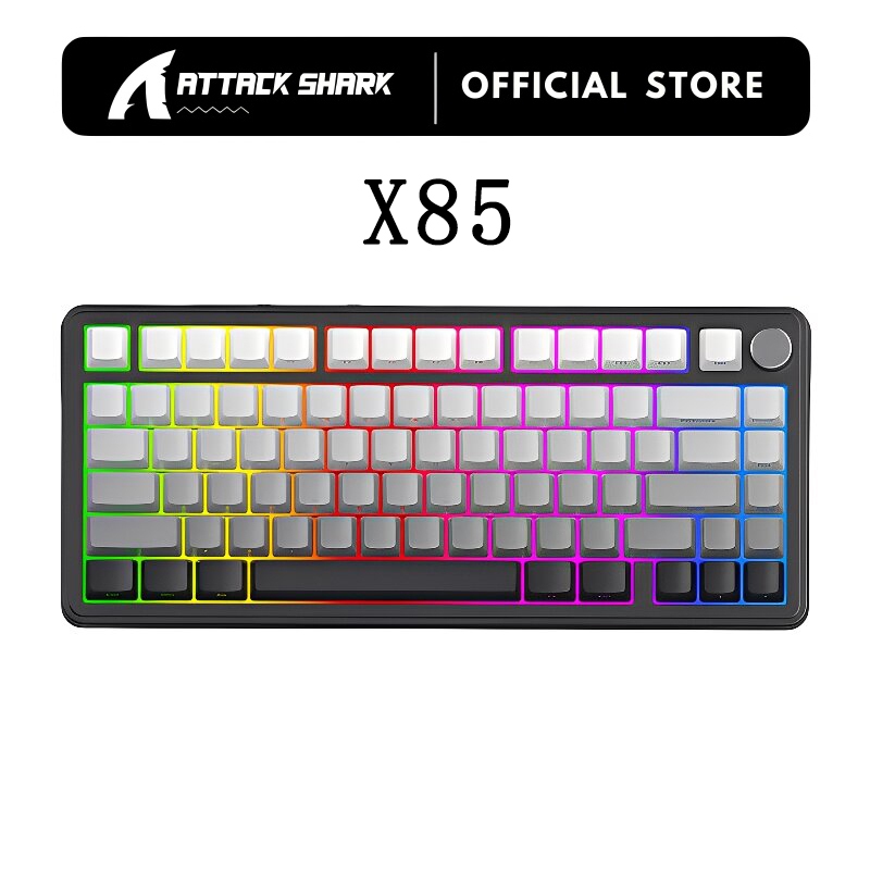 ATTACK SHARK X85 Wireless Mechanical Gaming Keyboard with Knob Hot Swappable 75% Gasket Keyboard RGB