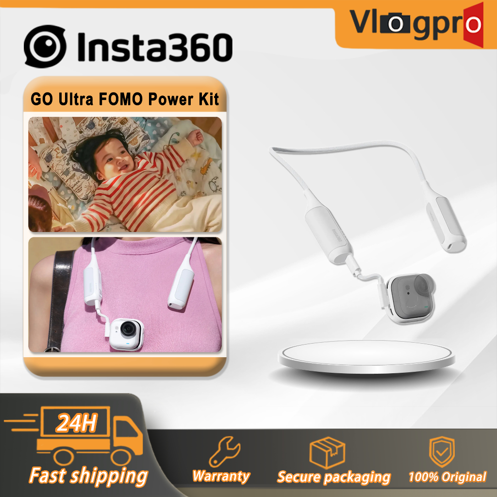 ชุดพลังงาน Insta360 GO Ultra FOMO - ขายึดคอพลังงาน FOMO & ที่ยึด Flexi สําหรับ X5/GO Ultra/Ace Pro 2
