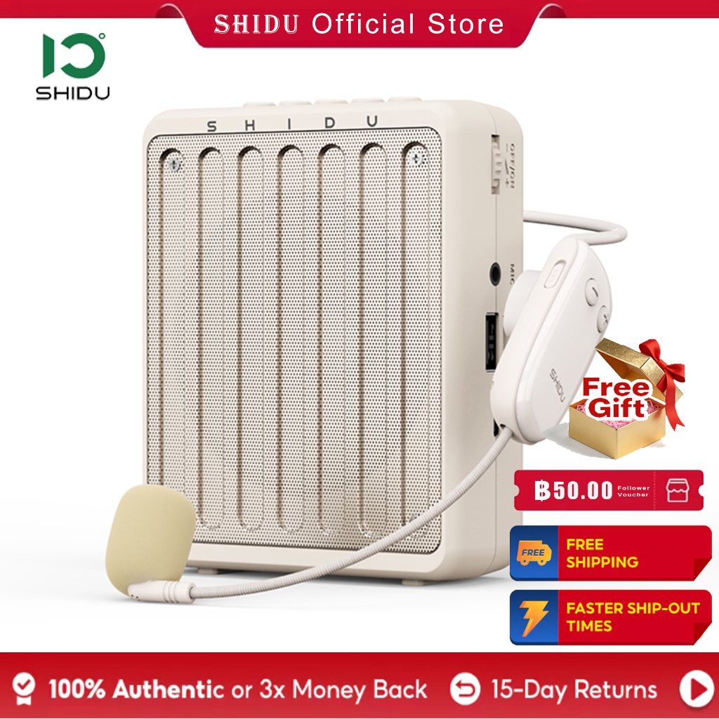 SHIDU ไมค์ช่วยสอน ไมค์พกพา ไมค์ลอ ชุดหูฟังไมโครโฟนไร้สาย 2.4G สําหรับเครื่องขยายเสียง ลําโพง ครูสอน