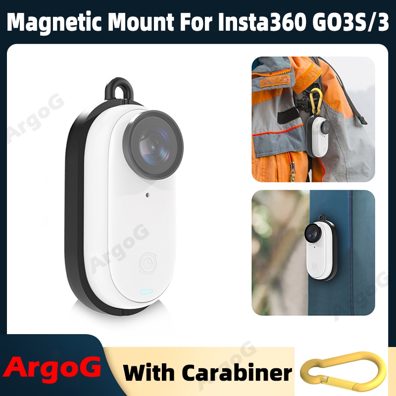 ArgoG เคสป้องกันแม่เหล็กสําหรับ Insta360 GO 3S / GO 3 พร้อม Carabiner Insta360 GO 3S อุปกรณ์เสริม