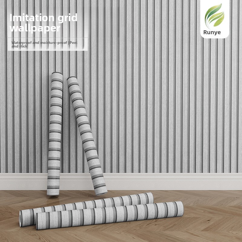 PremiumSelf-Adhesive Wood Grille วอลล์เปเปอร์-กันน้ํา Peel & Stick, ครอบคลุมผนังข้อบกพร่อง, Retro Feature Wall Decor สําหรับห้องนั่งเล่น