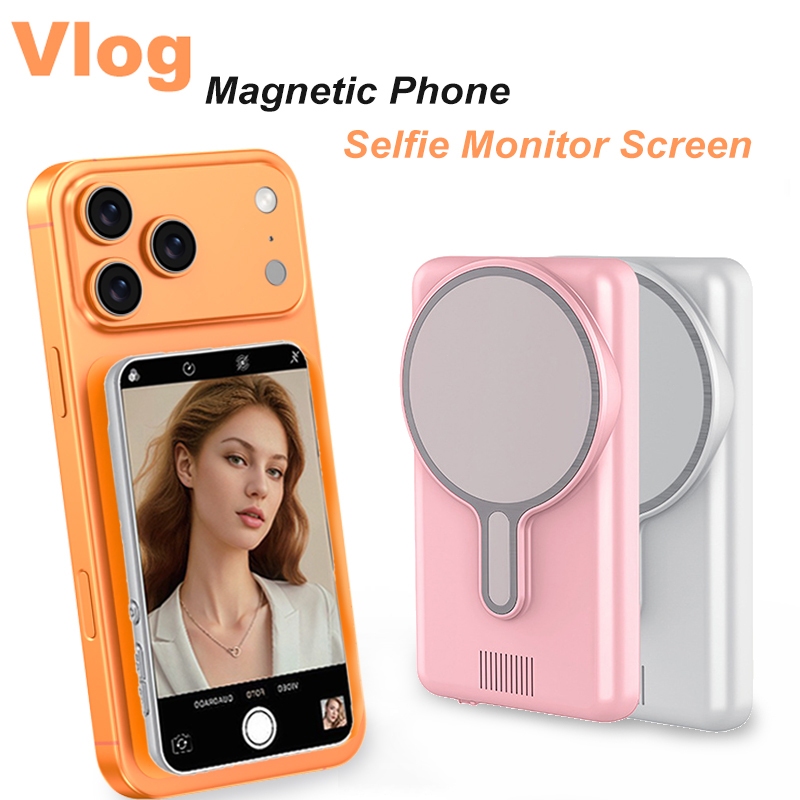 โทรศัพท์แม่เหล็ก Vlog Selfie Monitor หน้าจอ 4K 30fps บลูทูธระยะไกลไร้สายกลับกล้อง Monitor ใช้งานร่วม