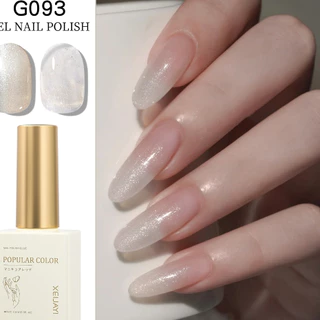 XEIJAYI 15ml - ยาทาเล็บเจลกลิตเตอร์สีเงินอ่อน ติดทนนานและเงางาม เหมาะสำหรับร้านทำเล็บและทำเองที่บ้าน