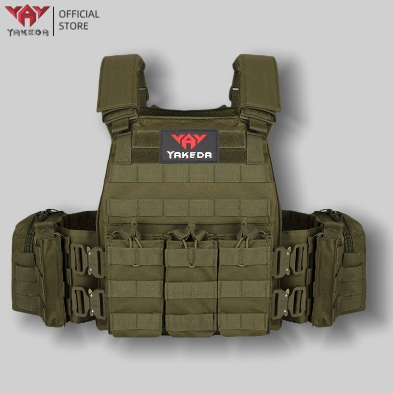 🔥จัดส่งภายในประเทศ🔥เสื้อกั๊กยุทธวิธี YAKEDA ผ้าโพลีเอสเตอร์ 1,000D พร้อมอุปกรณ์เสริมถอดได้สะดวก