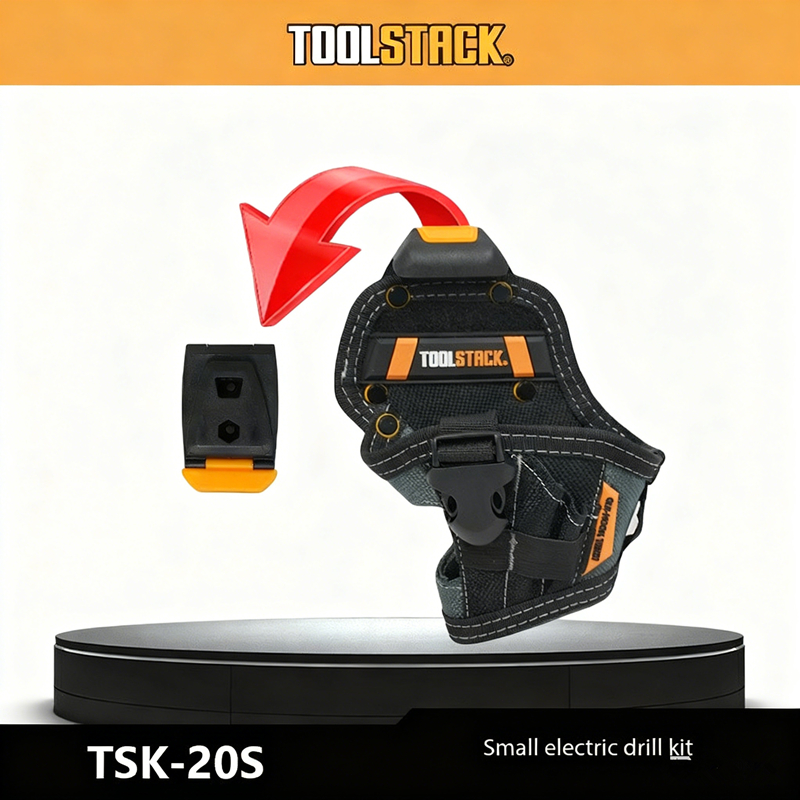 TOOLS TSK-20s เจาะผู้ถือ S Multi-Functional สวมใส่ทนทานแบบพกพาเครื่องมือกระเป๋าเข็มขัดสําหรับช่างไฟฟ้าช่างไม้ตกแต่งขนาดเล็กเจาะมือชุด