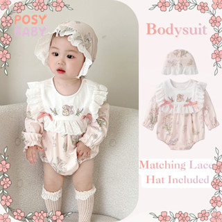 POSY BABY ชุดบอดี้สูทเด็กผู้หญิง สไตล์เจ้าหญิง ลายกระต่าย พร…