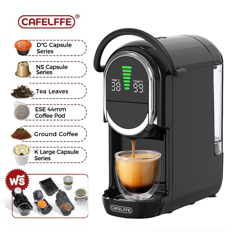 เครื่องชงกาแฟ CafelfEE 6 In 1 Espresso Maker สําหรับ Nespresso/DG/กาแฟบด/ESE Pod/K ถ้วย/ชาแคปซูล