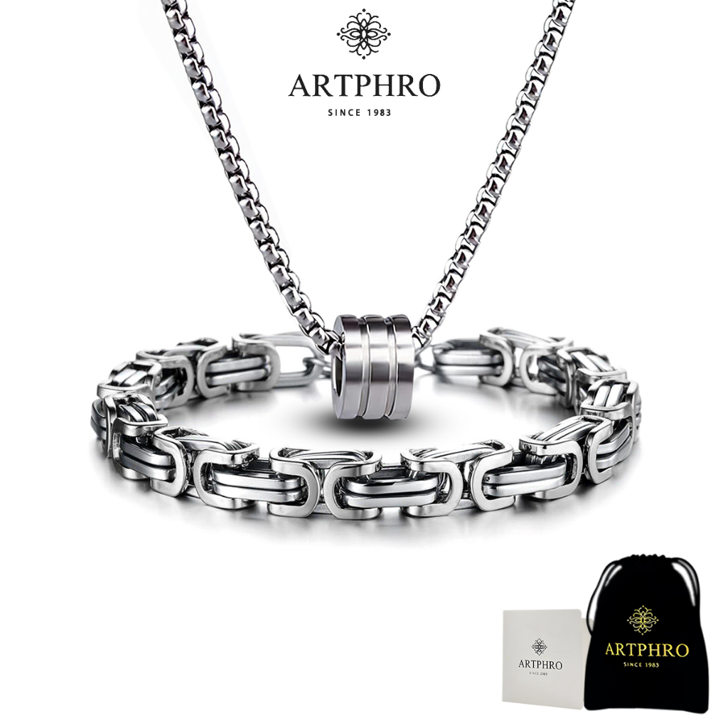 อาร์ทิฟโร สร้อยคอและสร้อยข้อมือเหล็กไทเทเนียมสําหรับผู้ชายแสดงเสน่ห์ผู้ชายของขวัญที่สมบูรณ์แบบสําหรับแฟน