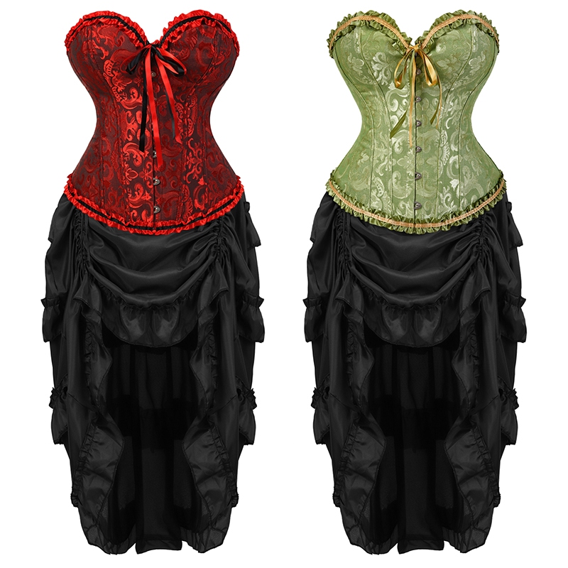 ชุดรัดตัว Gothic ดอกไม้ Bustiers Burlesque Lace Up Renaissance ผู้หญิงรัดตัว Gothic เครื่องแต่งกาย