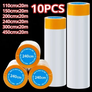 พลาสติกกันฝุ่น (10pcs) พลาสติกป้องกันฝุ่นเฟอร์นิเจอร์ ผ้าคลุมเตียงป้องกันฝุ่นละออง ชนิดมีเทปกาวในตัว