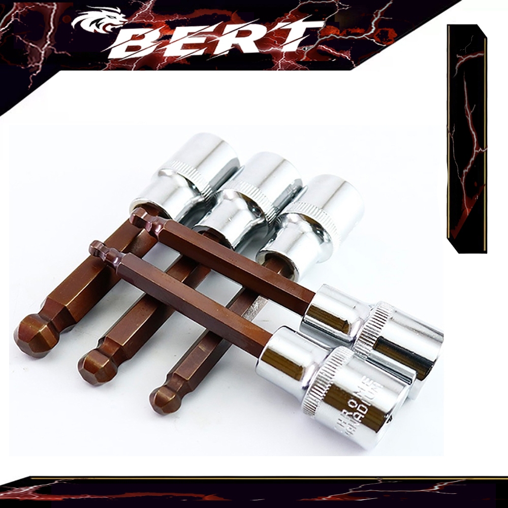 BERT   | ดอกไขควง หัวบอลหกเหลี่ยม ชุบไฟฟ้า H1.5-H17 S2 1/2 นิ้ว ราคา ถูกที่สุด ดีลบีเคเค