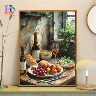 Hamlet ระบายสีตามตัวเลข,40x50ซม.ภูมิทัศน์ภาพสีน้ํามัน,ติดตั้…