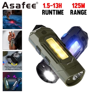ASAFEE K220 ไฟฉายพวงกุญแจ LED มินิ มีเลเซอร์ ไฟด้านข้าง RGB แม่เหล็กในตัว ชาร์จ USB พกพาสะดวก สำหรับเดินป่าฉุกเฉิน