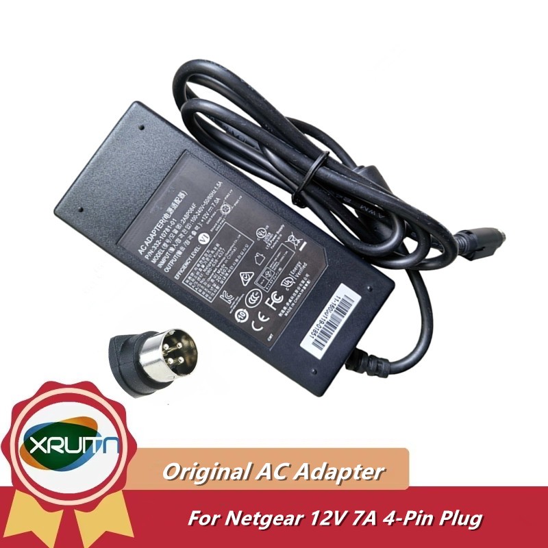 ของแท้ 4-Pin 12V 7A 84W แหล่งจ่ายไฟสําหรับ Netgear NU-90-9120700-12 2ABP084F เครื่องชาร์จอะแดปเตอร์ 