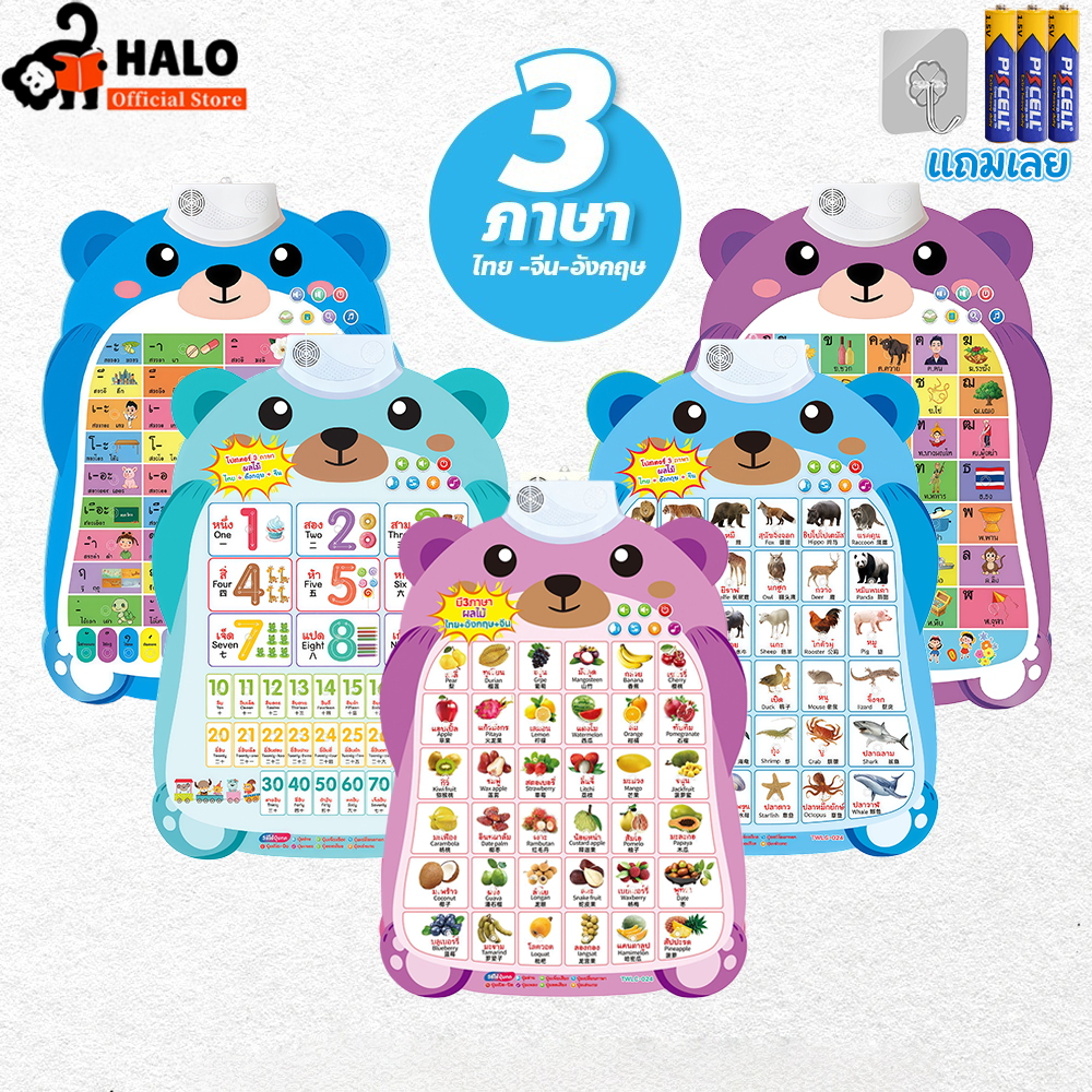 โปสเตอร์พูดได้ 3 ภาษา ของเล่นเสริมพัฒนาการเด็ก 2 ขวบ abc มี เสียง คำศัพท์ภาษาอังกฤษเด็ก ภาษาไทยอนุบาล1 กไก่ ติดผนัง สัตว