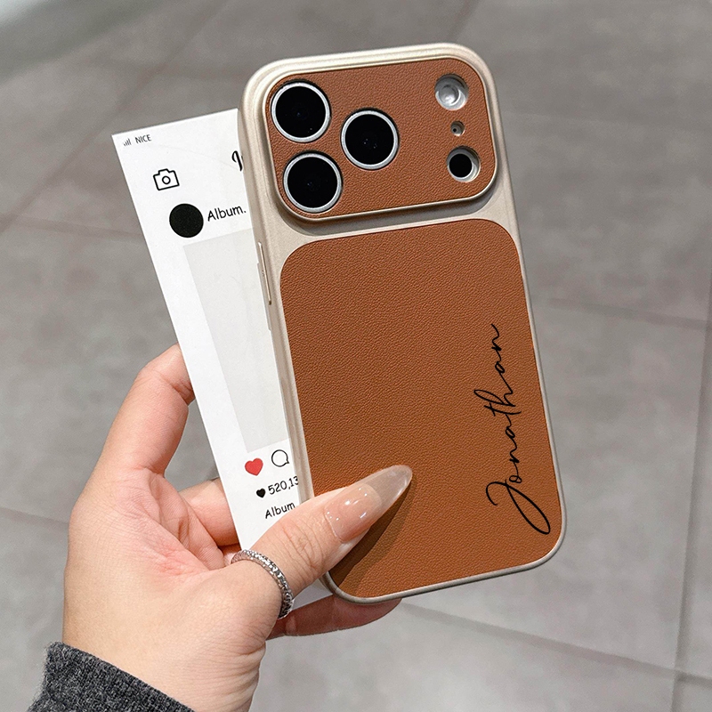 เคสโทรศัพท์ดีไซน์ชื่อแบบกําหนดเองหนังใหม่สําหรับเคสไอโฟน17 Pro Max, 17 Pro, 16 Pro Max, และ 16 Pro