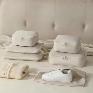 [พร้อมส่งในไทย] 6 ชิ้น กระเป๋าจัดระเบียบ บีบอัดได้ กระเป๋าเก็บของ ออแกไนเซอร์ กระเป๋าเก็บของเดินทาง