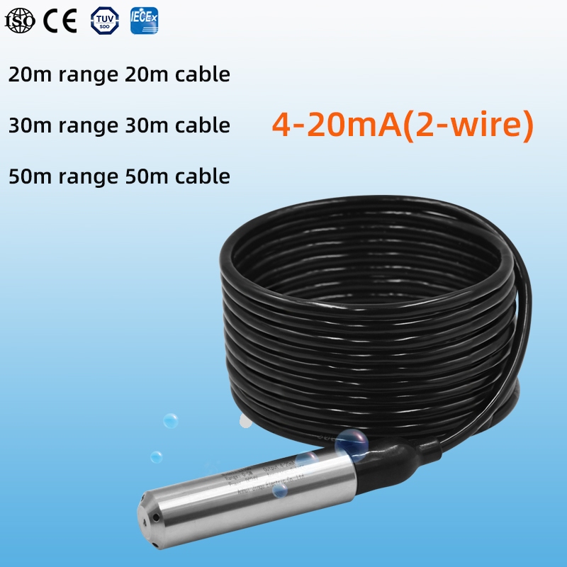 10M 20M เครื่องส่งสัญญาณระดับแม่น้ําถัง 4-20mA เซ็นเซอร์ระดับน้ํา Transducer