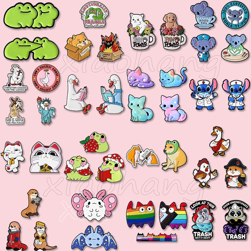 เข็มกลัดและป้ายกระเป๋าเป้แบบเคลือบ.pin ลายการ์ตูนสัตว์น่ารัก เหมาะสำหรับเป็นของขวัญ