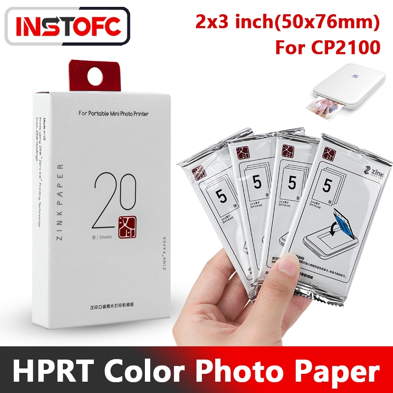 HPRT กระดาษภาพถ่าย 2x3 นิ้ว (50x76 มม.) สําหรับเครื่องพิมพ์ภาพสี MT53