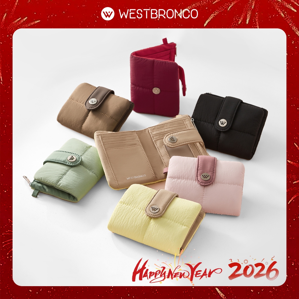 WESTBRONCO Christmas gift รุ่น Sandwich (แซนวิช) – กระเป๋าสตางค์ไนลอนกันน้ำ มีช่องเก็บหลายช่อง พร้อม