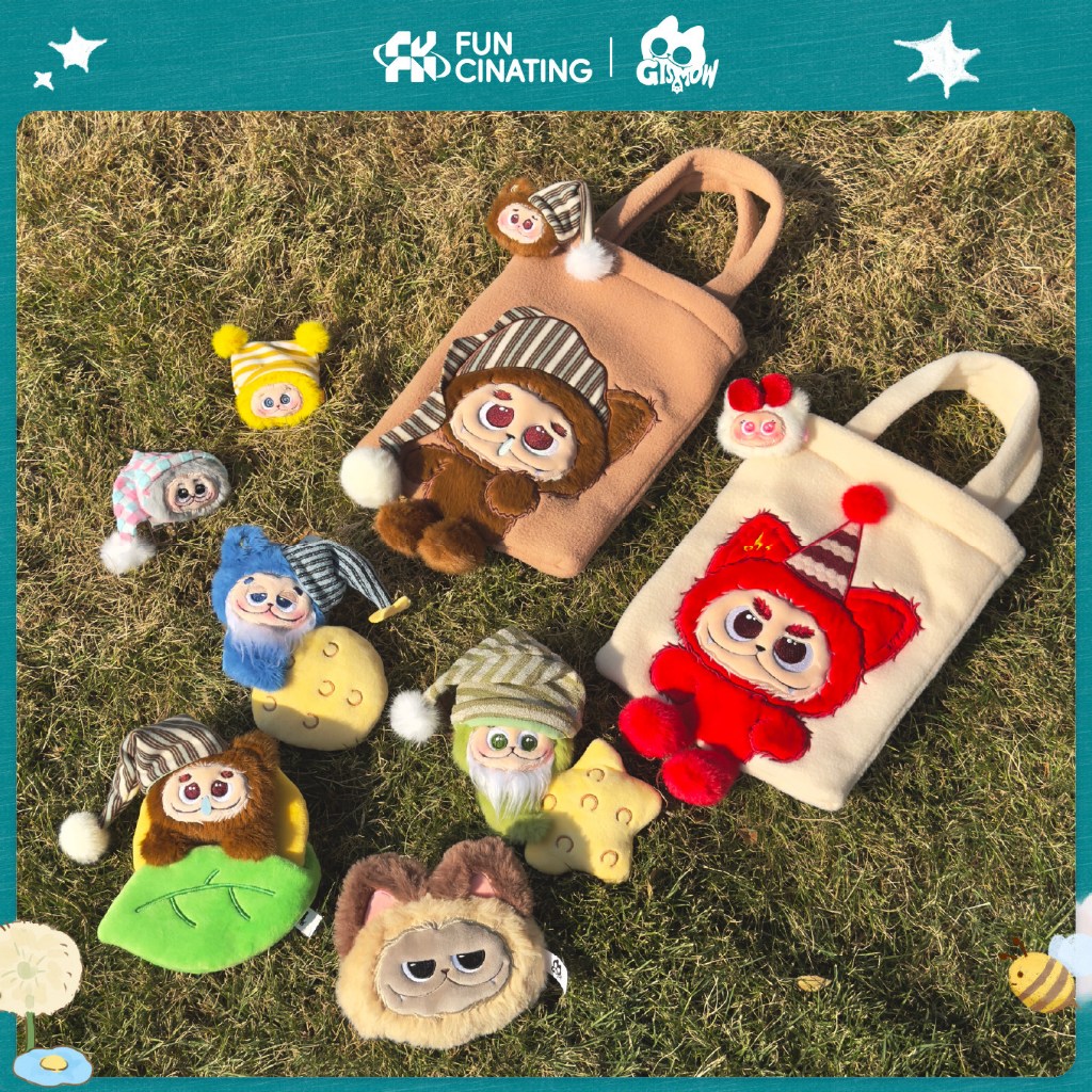 FUNCINATING x Gismow Tote Bag, Gismow Resusable Bag, กระเป๋าใส่เหรียญ Gismow, กิ๊บติดผมสําหรับเด็กชายหญิงปีใหม่ GIft สําหรับเพื่อน