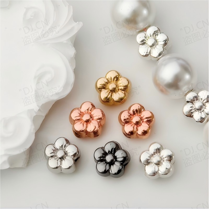 ADJ1020 [สีเดียวกว่า 100 ชิ้นได้รับ 30 ชิ้นฟรี] 14 พันทองสูงสี Retention ดอกไม้ขนาดเล็กแยกลูกปัด diy