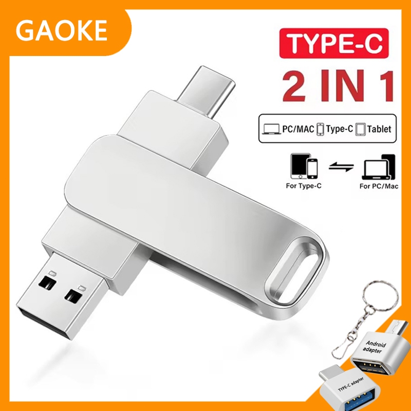 แฟลชไดรฟ์ความเร็วสูง USB3.2, อินเทอร์เฟซคู่ TYPE-C และ USB, 32GB/128GB/256GB/512GB/1TB/2TB, เหมาะสํา
