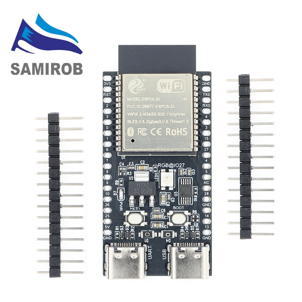 ESP32-C5-DevKitC-1 บอร์ดพัฒนา Dual-ความถี่ 2.4G 5GHz WiFi โมดูล Pin N4 4MB แฟลช WIFI 6 CH340 30PIN ESP32 C5
