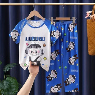 ราคาไม่แพงชุดนอนเด็กชายและเด็กหญิงแขนสั้นคอกลม Pom Purin Nightclothes เด็กโพลีเอสเตอร์ Homely Nightie สําหรับ 7 - 8 ปี