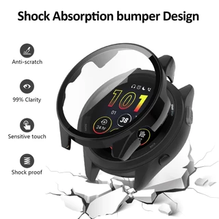 สายซิลิโคน + เคส สําหรับ Garmin Forerunner 165 265 Music Smart Watch สายซิลิโคน สายรัดข้อมือ สร้อยข้อมือ พร้อมฝาครอบป้องกันหน้าจอ