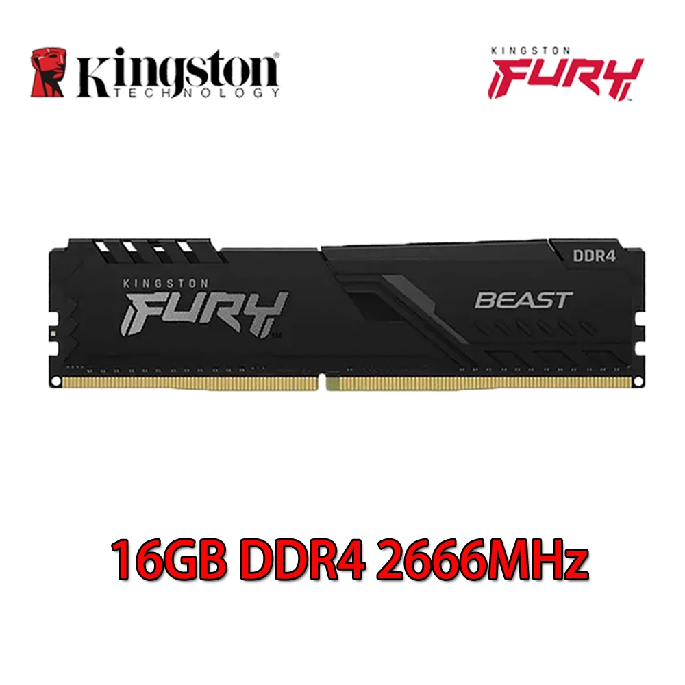 Kingston Fury Beast DDR4 RAM 16GB DDR4 2666MHz KF426C16BB/16 CL16 หน่วยความจําเดสก์ท็อป PC RAM