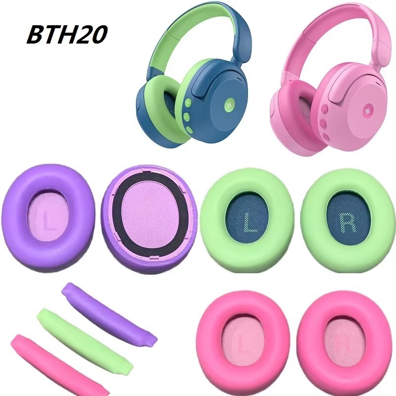 แผ่นรองหูฟังต้นฉบับสําหรับ ‎IClever Tribit BTH20 หูฟังตัดเสียงรบกวนสําหรับเด็ก เปลี่ยนหูฟัง แถบคาดศี