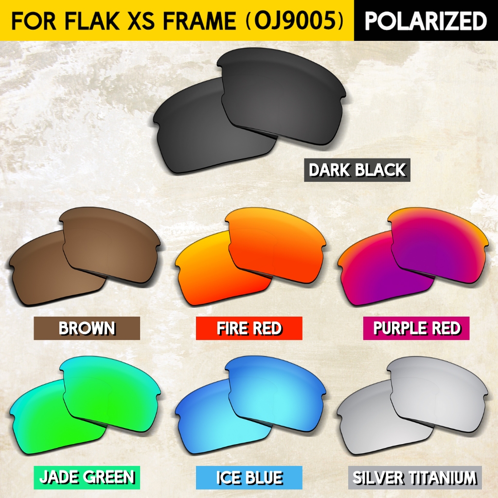 เลนส์ทดแทนสำหรับกรอบแว่นกันแดด Flak XS OJ9005 - ป้องกันแสง UVA และ UVB แบบสวมใส่พอดีและทนทาน