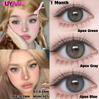 [องศา -0.00 ~ -5.00] UYAAI คอนแทคเลนส์นิ่ม สีฟ้า สีเทา คอนแทคเลนส์ตาโต 14.2 มม.