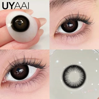คอนเทคเลน UYAAI 【0.00~6.00】คอนแทคเลนส์ Black คอนแทคเลนส์ตาหวาน คอนแทคเลนส์ตาโตแบ๊ว 14.2~14.5mm