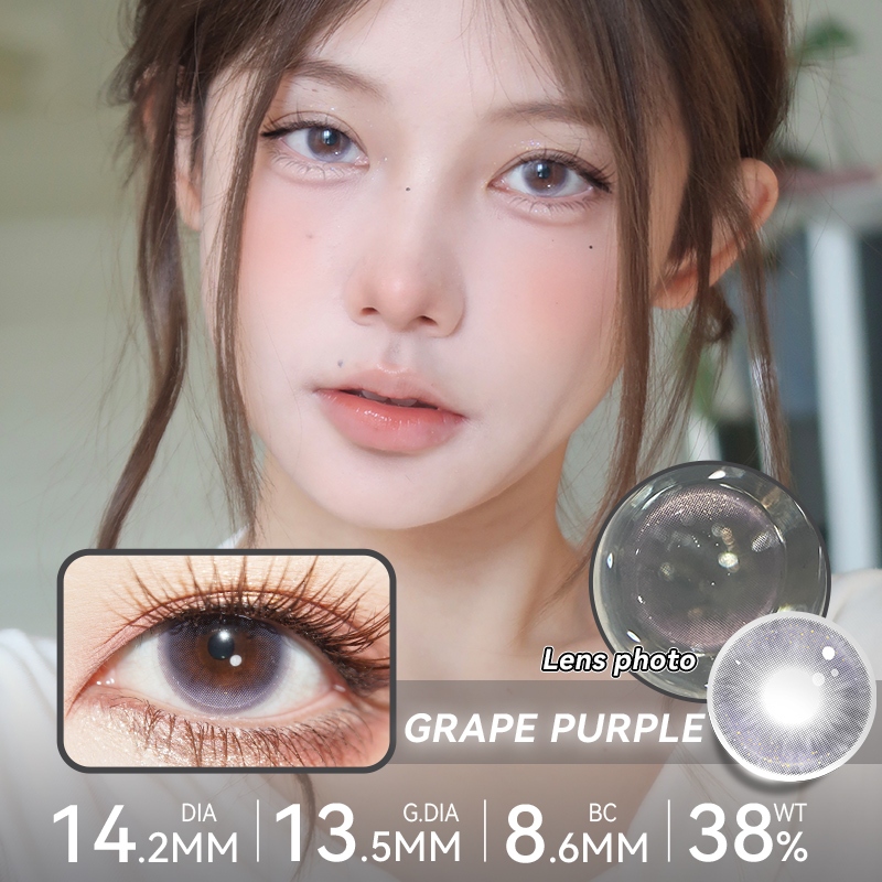 TINACON คอนแทคเลนส์ 1คู่ (2 ชิ้น) สบายตา ใช้ได้ 6 เดือน กำลังสายตา(0.0~ 8.0) DIA14.2-14.5 เทา/ดํา/ชมพู - รูปที่ 2