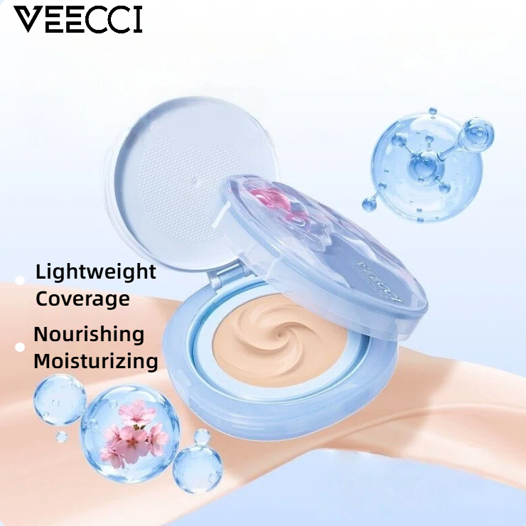 VEECCI Natural BB & CC Cream Coverage Brightening Cushion Foundation สําหรับ Fair & Natural Skin Tone
