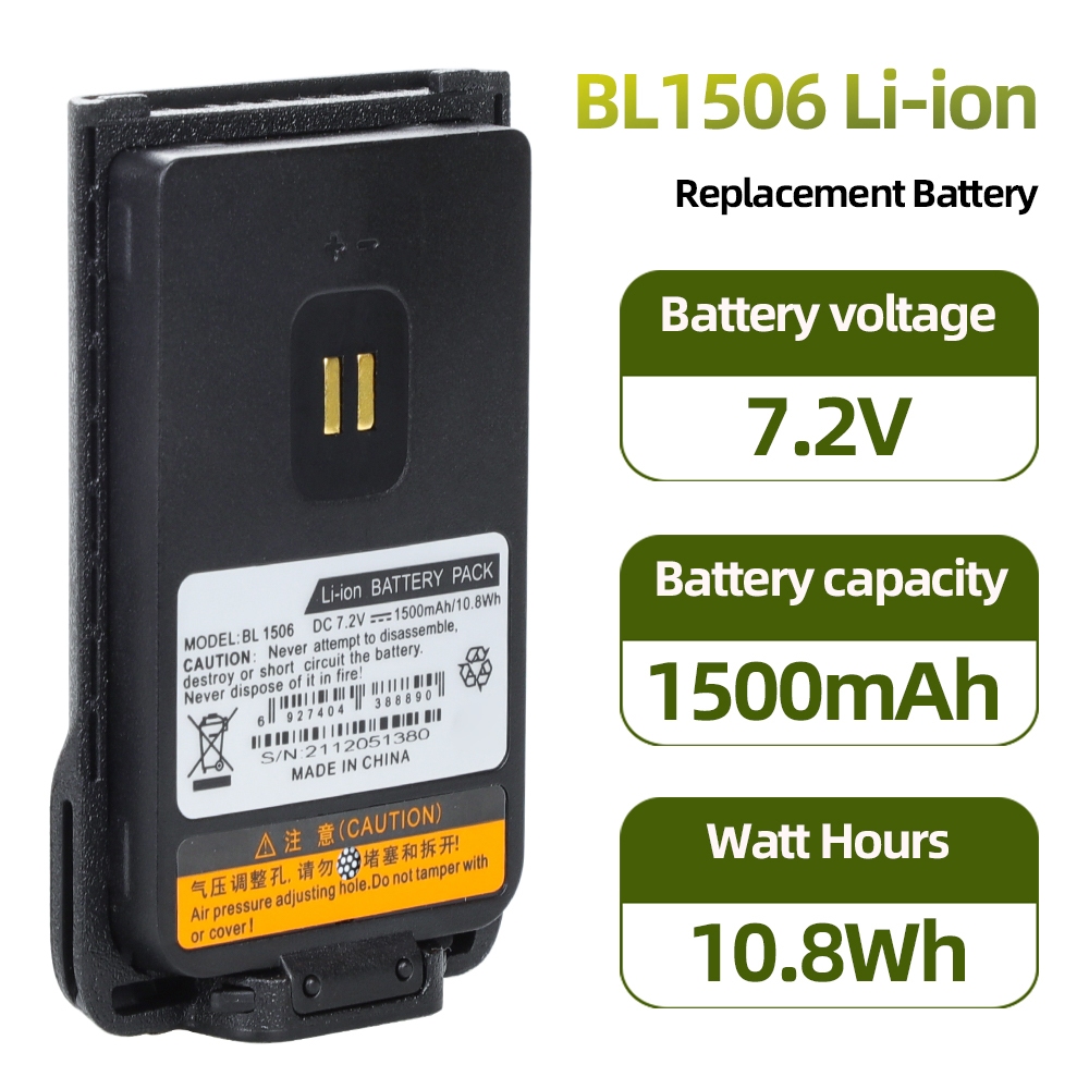DC-174BL1506 แบตเตอรี่ Li-ion สําหรับ Hytera HYT วิทยุ BD610 BD500 BD505 BD555 BD510 เปลี่ยน BL2018 