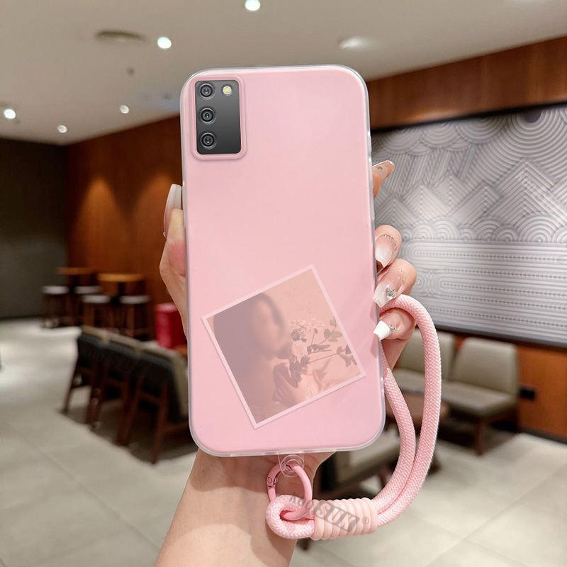 ปลอกสําหรับ Samsung Galaxy A03S A02S A51 A71 A21S A50 A50S A30S A30 A20 สายรัดข้อมือเชือกเส้นเล็กฝาห