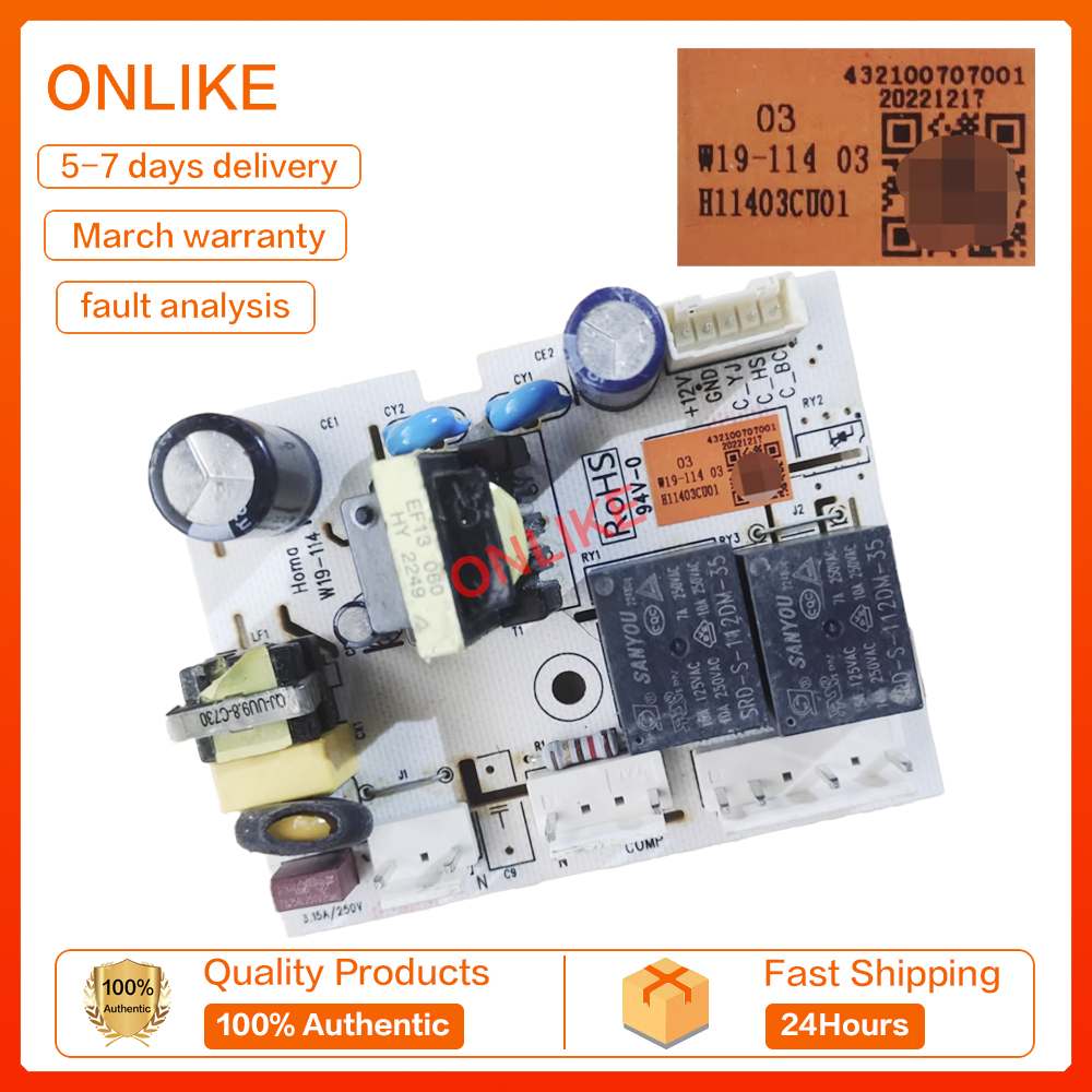 บอร์ดจ่ายไฟ W19-114 ใหม่ 80% ใช้ได้กับบอร์ดควบคุมหลัก H11403CU01 ของแผงคอมพิวเตอร์ตู้เย็น Aomei