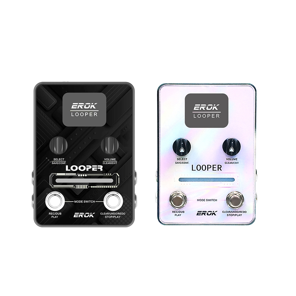 (TH 24H Shipping) EROK Looper Pedal 40 ช่องรวม 160 นาทีการบันทึกสเตอริโอ Loop Pedal พร้อมหน้าจอ