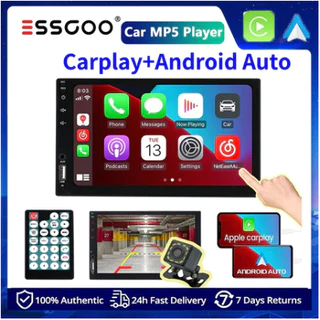 ระบบเครื่องเสียงรถยนต์ ESSGOO: หน้าจอ dual-chip ขนาด 7 นิ้ว รองรับ CarPlay/Android Auto การโทรบลูทูธ กล้องถอยหลัง HD ชาร์จเร็ว Type-C เครื่องเสียงรถยนต์สากล